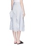 Back View - Click To Enlarge - CÉDRIC CHARLIER - Frayed stripe layer A-line skirt