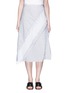 Main View - Click To Enlarge - CÉDRIC CHARLIER - Frayed stripe layer A-line skirt