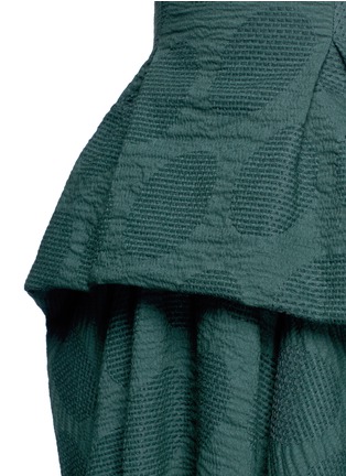 Detail View - Click To Enlarge - CÉDRIC CHARLIER - Origami polka dot jacquard strapless midi dress