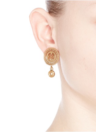 Figure View - Click To Enlarge - CHLOÉ - 'Isaure' metal lacework earrings