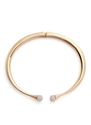 Main View - Click To Enlarge - CHLOÉ - 'Darcey' crystal pavé brass collar necklace