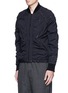 Front View - Click To Enlarge - MAISON MARGIELA - Stud ruched seam bomber jacket