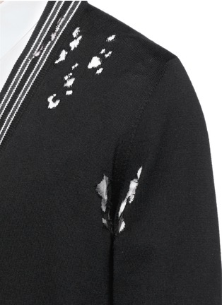 Detail View - Click To Enlarge - MAISON MARGIELA - Locknit burn out panel cardigan