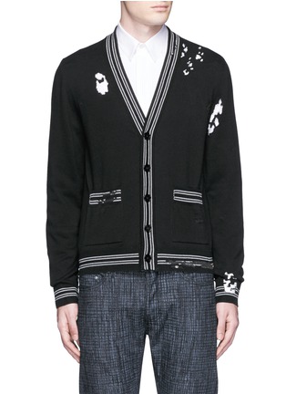 Main View - Click To Enlarge - MAISON MARGIELA - Locknit burn out panel cardigan