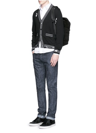 Figure View - Click To Enlarge - MAISON MARGIELA - Locknit burn out panel cardigan