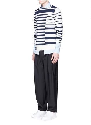 Figure View - Click To Enlarge - MAISON MARGIELA - Mix stripe wool sweater