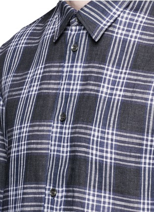 Detail View - Click To Enlarge - MAISON MARGIELA - Mixed check linen-cotton shirt