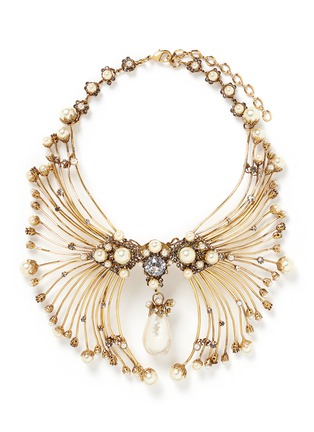 Main View - Click To Enlarge - ERICKSON BEAMON - Pearly Queen' glass pearl crystal pendant metal necklace