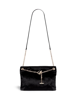 Main View - Click To Enlarge - JIMMY CHOO - 'Alexia' convertible chain velvet shoulder bag