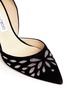 Detail View - Click To Enlarge - JIMMY CHOO - 'Daysha' perforated glitter suede d'Orsay pumps