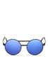 Main View - Click To Enlarge - LE SPECS - x BLITZ 'Vertigo' matte metal round mirror sunglasses