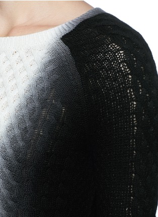 Detail View - Click To Enlarge - VINCE - Dip dye wool-cashmere cable knit sweater