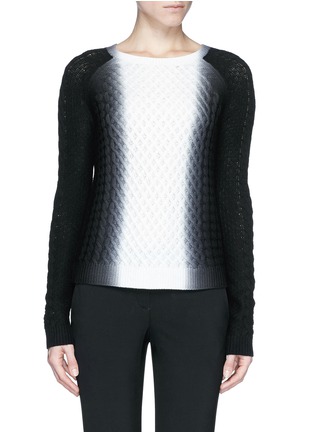 Main View - Click To Enlarge - VINCE - Dip dye wool-cashmere cable knit sweater