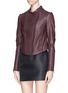 Front View - Click To Enlarge - VINCE - Cropped lambskin biker jacket