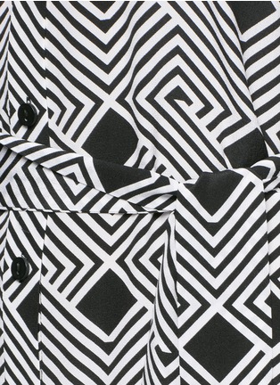 Detail View - Click To Enlarge - DIANE VON FURSTENBERG - 'Prita' geometric stripe print silk shirt dress