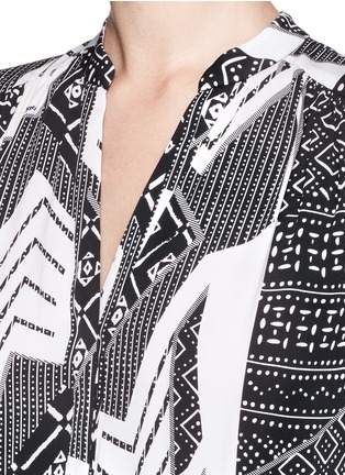 Detail View - Click To Enlarge - DIANE VON FURSTENBERG - 'Freya' ethnic print silk shirt dress
