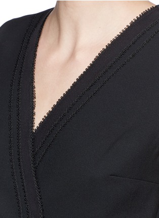 Detail View - Click To Enlarge - DIANE VON FURSTENBERG - 'Rayan Two' tulle trim ruffle crepe dress