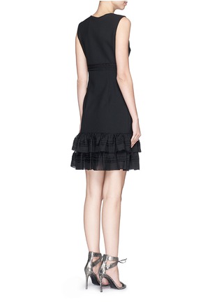 Back View - Click To Enlarge - DIANE VON FURSTENBERG - 'Rayan Two' tulle trim ruffle crepe dress