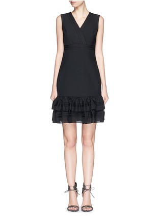 Main View - Click To Enlarge - DIANE VON FURSTENBERG - 'Rayan Two' tulle trim ruffle crepe dress