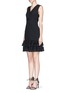 Figure View - Click To Enlarge - DIANE VON FURSTENBERG - 'Rayan Two' tulle trim ruffle crepe dress