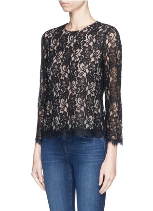 Front View - Click To Enlarge - DIANE VON FURSTENBERG - 'Brielle' floral guipure lace top