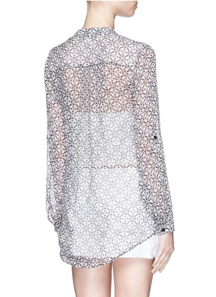 Back View - Click To Enlarge - DIANE VON FURSTENBERG - 'Gilmore' Bali lace print silk chiffon blouse