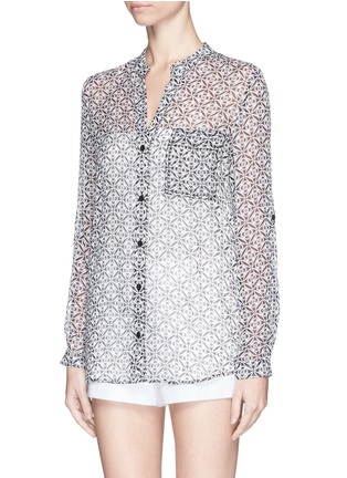 Front View - Click To Enlarge - DIANE VON FURSTENBERG - 'Gilmore' Bali lace print silk chiffon blouse