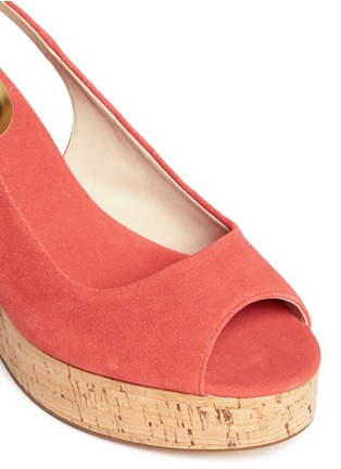 Detail View - Click To Enlarge - MICHAEL KORS - 'Natalia' cork wedge suede sandals