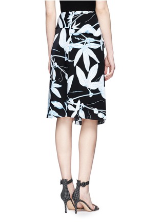 Back View - Click To Enlarge - WHISTLES - Botanical print layer crepe skirt