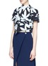 Front View - Click To Enlarge - WHISTLES - Botanical print fold front crepe top