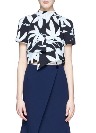 Main View - Click To Enlarge - WHISTLES - Botanical print fold front crepe top
