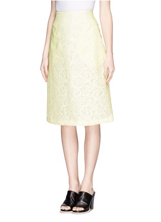 Front View - Click To Enlarge - WHISTLES - 'Jasmino' floral lace skirt