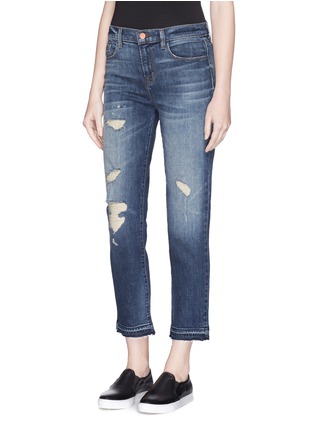 Front View - Click To Enlarge - J BRAND - 'Maria Straight' sanded distressed jeans