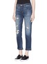 Front View - Click To Enlarge - J BRAND - 'Maria Straight' sanded distressed jeans