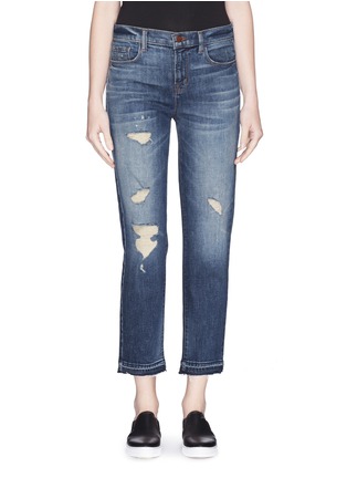 Main View - Click To Enlarge - J BRAND - 'Maria Straight' sanded distressed jeans
