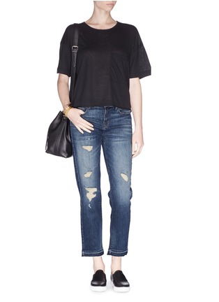 Figure View - Click To Enlarge - J BRAND - 'Maria Straight' sanded distressed jeans