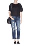Figure View - Click To Enlarge - J BRAND - 'Maria Straight' sanded distressed jeans