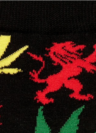 Detail View - Click To Enlarge - HAPPY SOCKS - SNOOP DOGG plant and stripe socks
