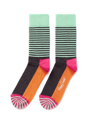 Main View - Click To Enlarge - HAPPY SOCKS - Half stripe socks