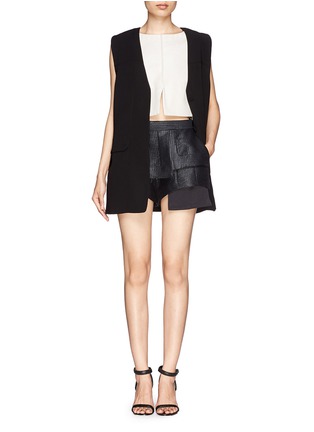 Figure View - Click To Enlarge - ELLERY - Lacquer weave wrap shorts