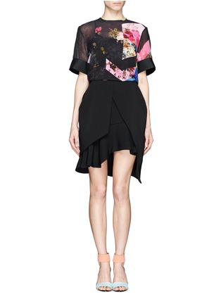 Figure View - Click To Enlarge - PREEN BY THORNTON BREGAZZI - Oakley floral collage print silk top