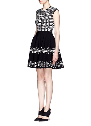 Front View - Click To Enlarge - ALEXANDER MCQUEEN - Geometric jacquard dress