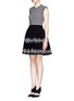 Front View - Click To Enlarge - ALEXANDER MCQUEEN - Geometric jacquard dress