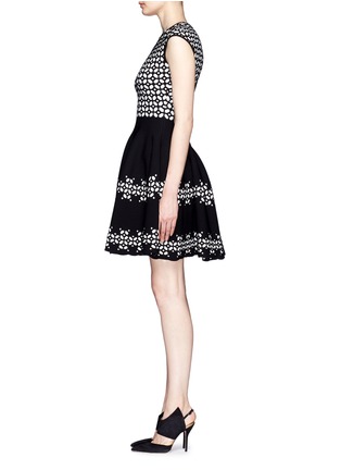 Figure View - Click To Enlarge - ALEXANDER MCQUEEN - Geometric jacquard dress