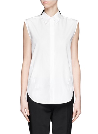 Main View - Click To Enlarge - 3.1 PHILLIP LIM - Contrast grosgrain collar sleeveless shirt