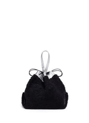 Back View - Click To Enlarge - KARA - Shearling leather rice pouch