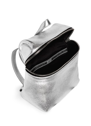 Detail View - Click To Enlarge - KARA - Metallic small leather backpack