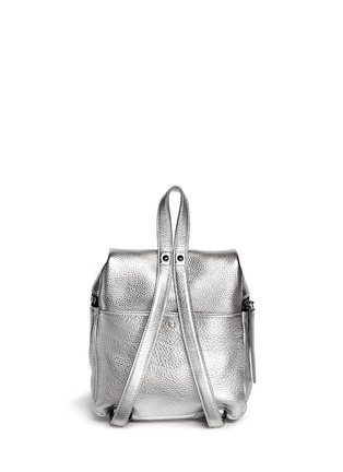 Back View - Click To Enlarge - KARA - Metallic small leather backpack