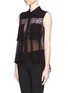 Front View - Click To Enlarge - MC Q - Lace trim sheer sleeveless shirt