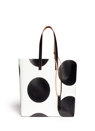 Main View - Click To Enlarge - MARNI - Sunflower printed leather handle tote